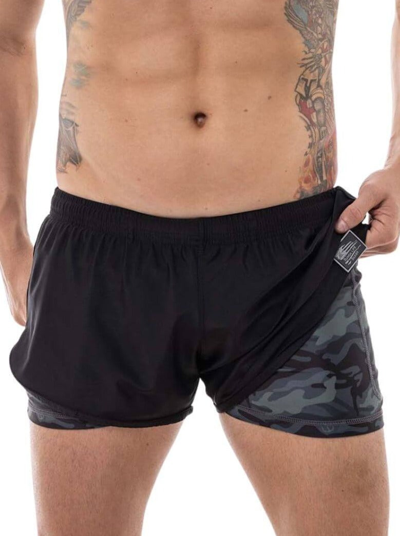 Black Microfiber Silkies, Men's Ranger Panty Training Shorts- Sunga Life