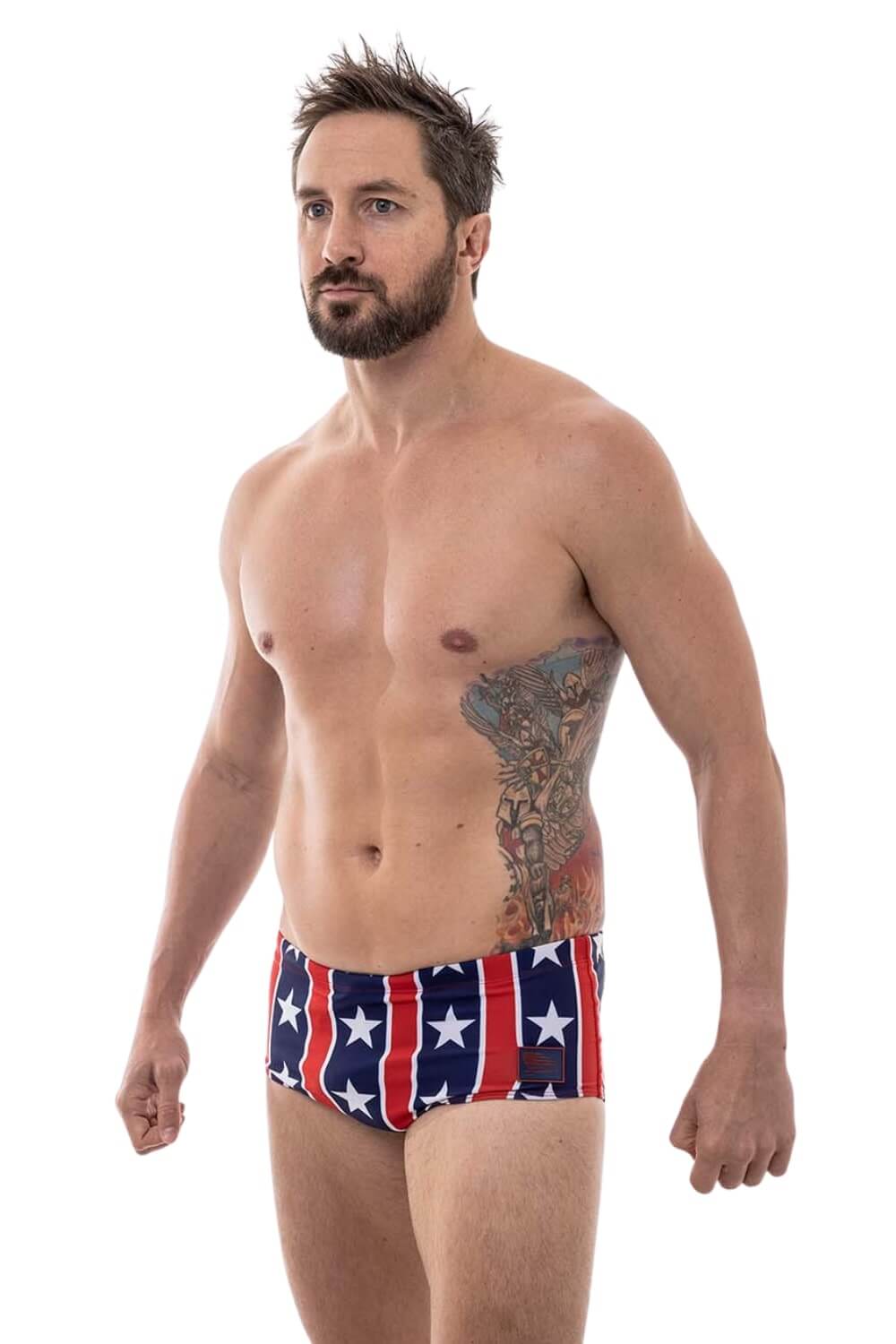 American flag hot sale swimsuit mens