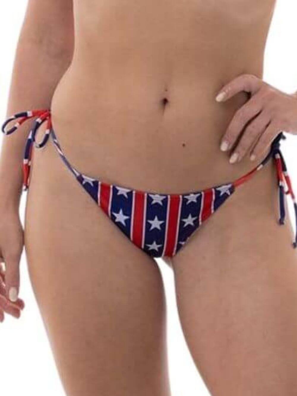 Stars & Stripes String Bikini, USA Triangle Top Thong Bottom